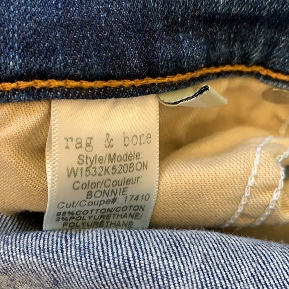 Rag & Bone High Rise Skinny Jeans Frayed in Bonnie - Picture 16 of 16